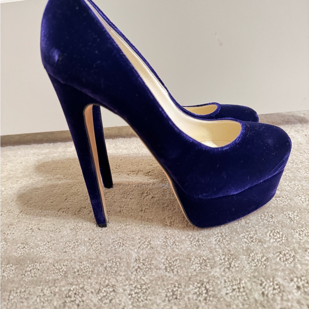 Brian Atwood suede purple platform 35/5